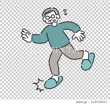 つまずくシニア男性のイラスト 114536851
