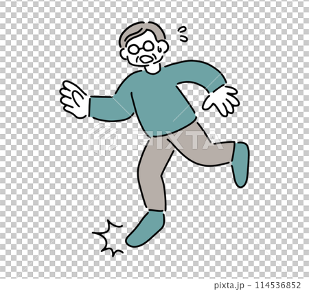 つまずくシニア男性のイラスト 114536852