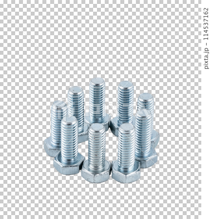 a row of screws 114537162