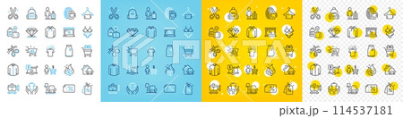 Vector icons set of Shopping trolley, Handbag size and Diamond line icons pack for web with Wallet, Shirt, Cut outline icon. Hold t-shirt, Carry-on baggage, Buyer pictogram. Hoody. Vector Vector icons set of Shopping trolley, Handbag size and Diamond line icons pack for web with Wallet, Shirt, Cut outline icon. Hold t-shirt, Carry-on baggage, Buyer pictogram. Hoody. Vector 114537181