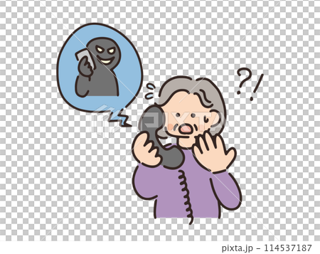 Illustration of a bank transfer scam 114537187