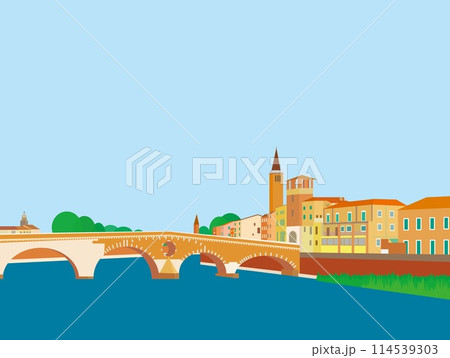 ヴェローナ　verona　ピエトラ橋　ponte pietra　アディジェ川　イタリア 114539303
