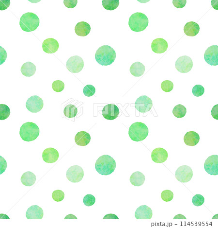 ラフな水玉模様のシームレスパターン（黄緑） 114539554
