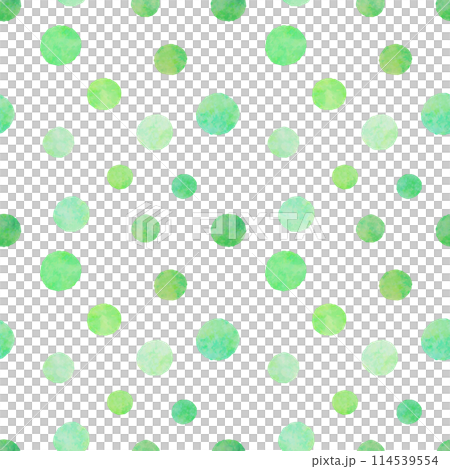 ラフな水玉模様のシームレスパターン（黄緑） 114539554