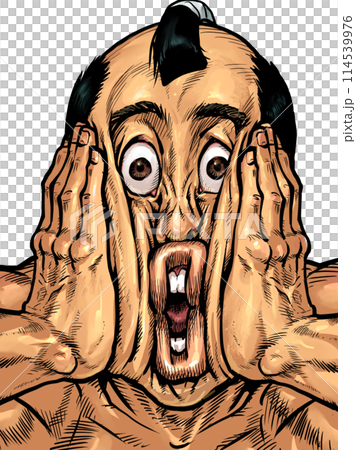 一個男人雙手捧著臉的插圖 114539976