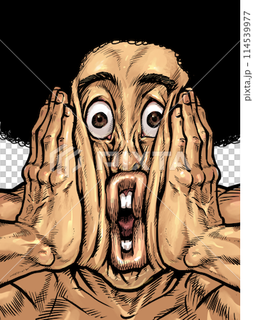 一個男人雙手捧著臉的插圖 114539977