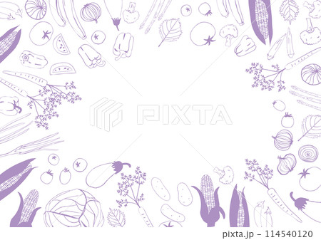 シンプル　紫　野菜セットフレーム 114540120