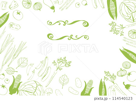 シンプル 緑な野菜セットフレーム シンプル 緑な野菜セットフレーム 114540123