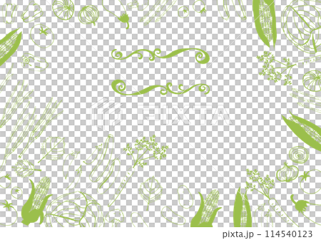 シンプル 緑な野菜セットフレーム シンプル 緑な野菜セットフレーム 114540123