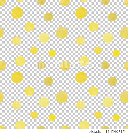 ラフな水玉模様のシームレスパターン（黄色） 114540715