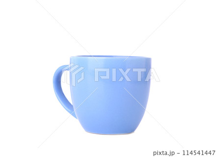 Blue cup isolated on a white background Blue cup isolated on a white background 114541447