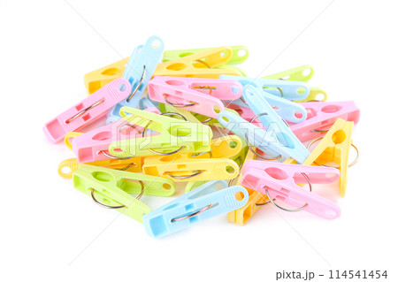 Colorful clothes pin isolated on white background Colorful clothes pin isolated on white background 114541454