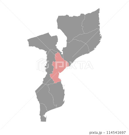 Sofala Province map, administrative division of Mozambique. Vector illustration. 114541697