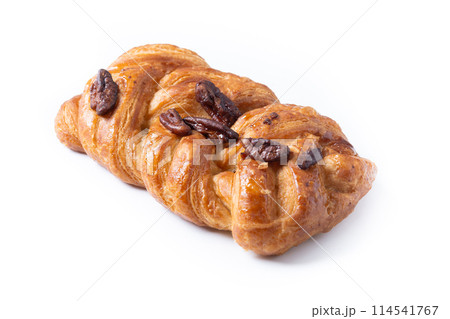 puff pastry with raisins isolated on white background 114541767