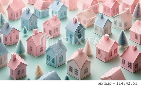 ポップな家の模型 114542353
