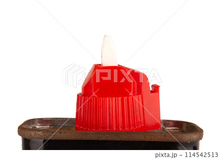 lighter fluid bottle isolated on white background. lighter fluid bottle isolated on white background. 114542513