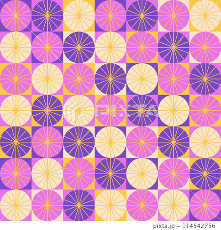 Artdeco Circle Purple Seamless Pattern Artdeco Circle Purple Seamless Pattern 114542756