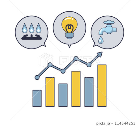 光熱費の値上げイメージのイラスト 114544253