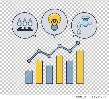 光熱費の値上げイメージのイラスト 114544253