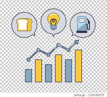 Illustration of price increase image related to household finances 114544255