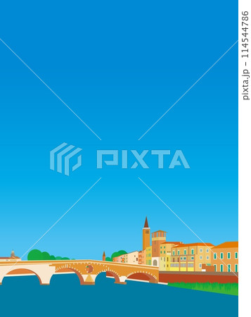 ヴェローナ　verona　ピエトラ橋　ponte pietra　アディジェ川　イタリア 114544786