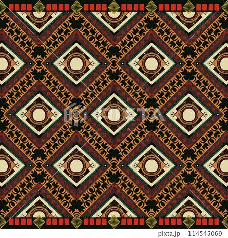 heritage of Latin America with our ethnic fabric patterns, featuring colors reminiscent of bygone eras for a classic and timeless aesthetic. Each design the cultural tapestry of ethnic  blend of tradi 114545069