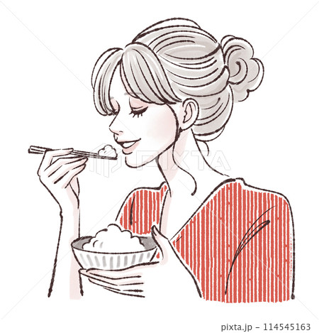 食事 / 食べる / 食事をする女性 / いただきます/ ダイエット / 食事制限 / 糖質制限 / 食事 / 食べる / 食事をする女性 / いただきます/ ダイエット / 食事制限 / 糖質制限 / 114545163