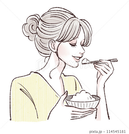 食事 / 食べる / 食事をする女性 / いただきます/ ダイエット / 食事制限 / 糖質制限 / 食事 / 食べる / 食事をする女性 / いただきます/ ダイエット / 食事制限 / 糖質制限 / 114545181