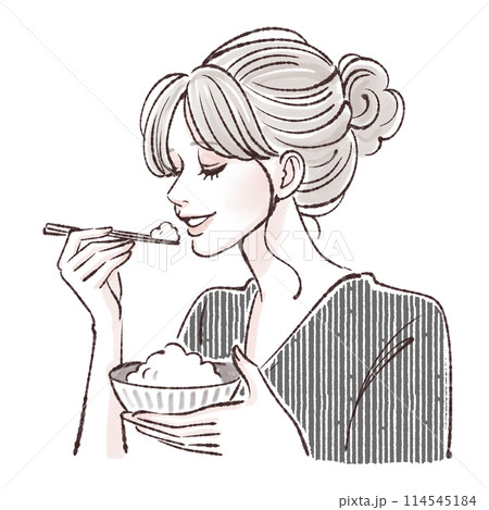 食事 / 食べる / 食事をする女性 / いただきます/ ダイエット / 食事制限 / 糖質制限 / 食事 / 食べる / 食事をする女性 / いただきます/ ダイエット / 食事制限 / 糖質制限 / 114545184