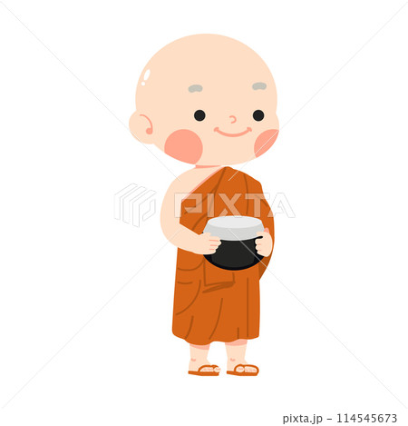 buddhist Novice monk  cartoon vector 114545673