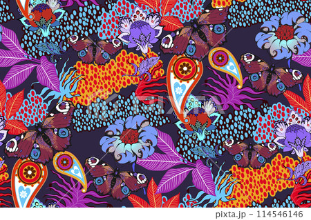 Seamless abstract pattern. Fashion textiles, fabric, packaging. 114546146