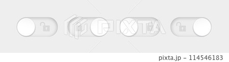 blocked and unlocked toggle switch buttons. Material design switch buttons set. Vector 114546183