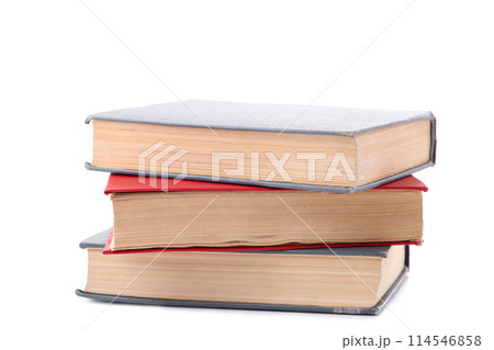 Old vintage books isolated on white background Old vintage books isolated on white background 114546858