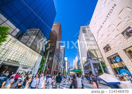 日本の東京都市景観 歩行者天国で賑わう銀座=5月5日 日本の東京都市景観 歩行者天国で賑わう銀座=5月5日 114546970