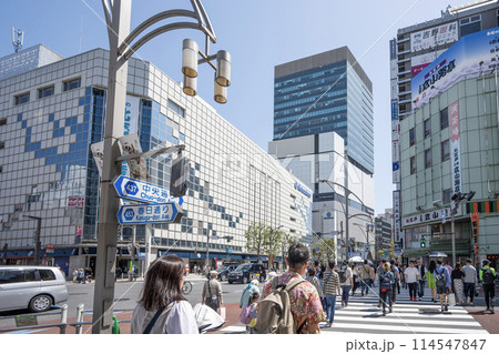 上野広小路交差点と街並み 東京都台東区 上野広小路交差点と街並み 東京都台東区 114547847