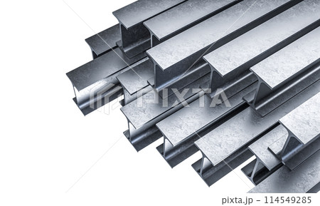Metal profile bars on transparent background Metal profile bars on transparent background 114549285