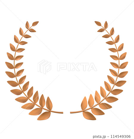 bronze laurel wreath on transparent background 114549306