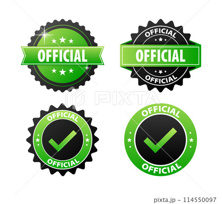 Official stickers, green and black label on white background 114550097