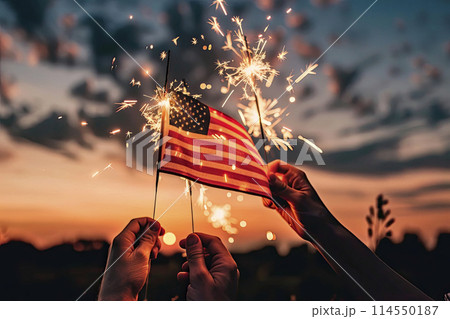hands waving american flags for the 4th of july hands waving american flags for the 4th of july 114550187