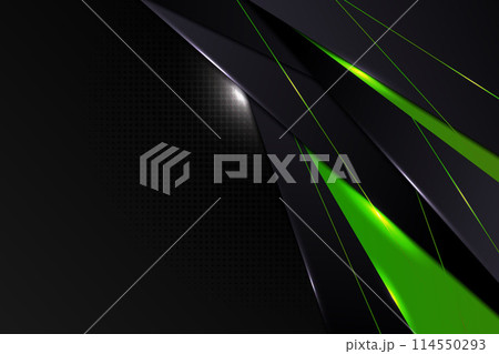 Abstract gradient green technology glossy template design background. 114550293