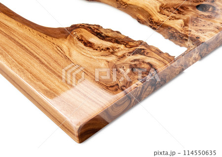 Live edge elm burl slab table top with central epoxy resin river Live edge elm burl slab table top with central epoxy resin river 114550635