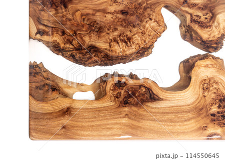 Live edge elm burl slab table top with central epoxy resin river Live edge elm burl slab table top with central epoxy resin river 114550645