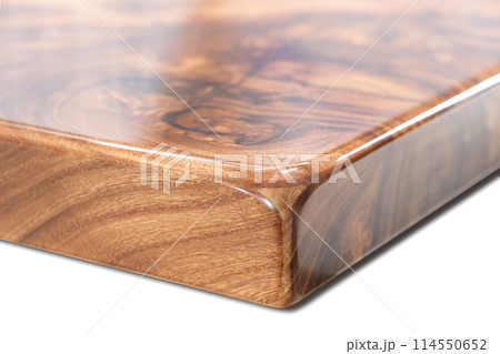 Live edge elm burl slab table top with central epoxy resin river 114550652