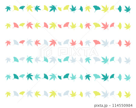 カラフルな紅葉のラインセット 114550984