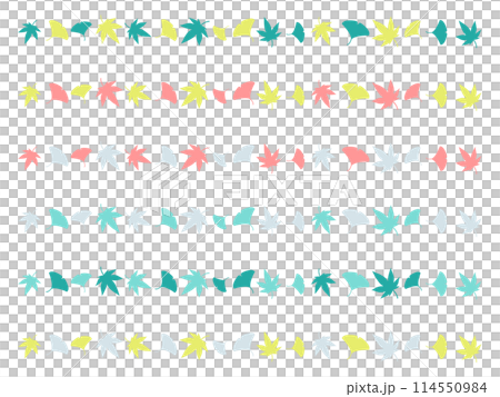 カラフルな紅葉のラインセット 114550984