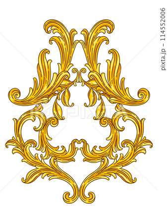 Floral element in baroque style. Decorative curling plant. Floral element in baroque style. Decorative curling plant. 114552006