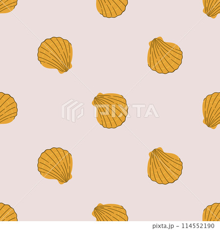 Seamless vector pattern with seashells. 114552190