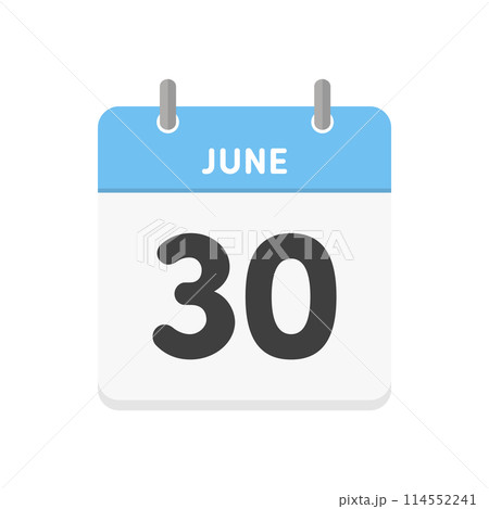 6月30日･JUNE 30th の日めくりカレンダーのアイコン - 6/30･6月末日のイメージ素材 114552241