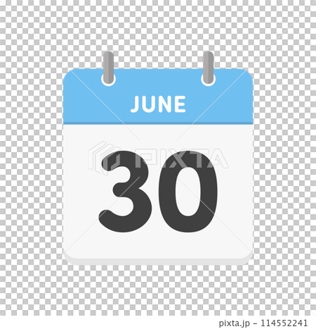 6月30日･JUNE 30th の日めくりカレンダーのアイコン - 6/30･6月末日のイメージ素材 114552241