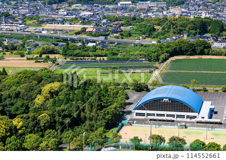 遠見番山いこいの森自然公園から見る日置市の街並み 114552661